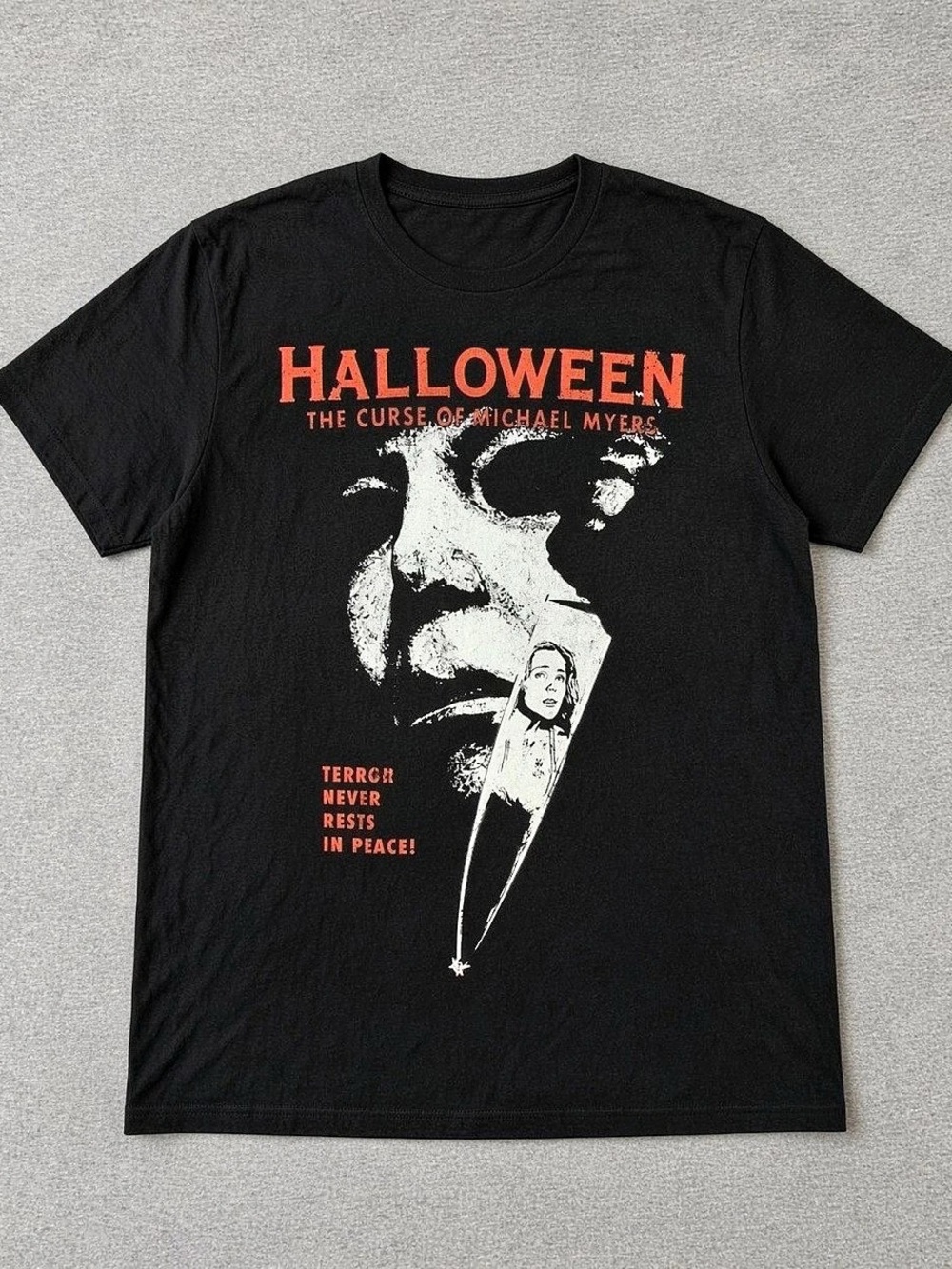 Halloween Michael Myers Graphic Tee in Black Like New